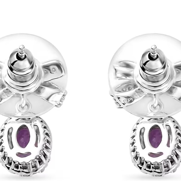 Moroccan Rose and Moissanite 2.00 ctw Love Bow Earrings - Picture 3 of 8